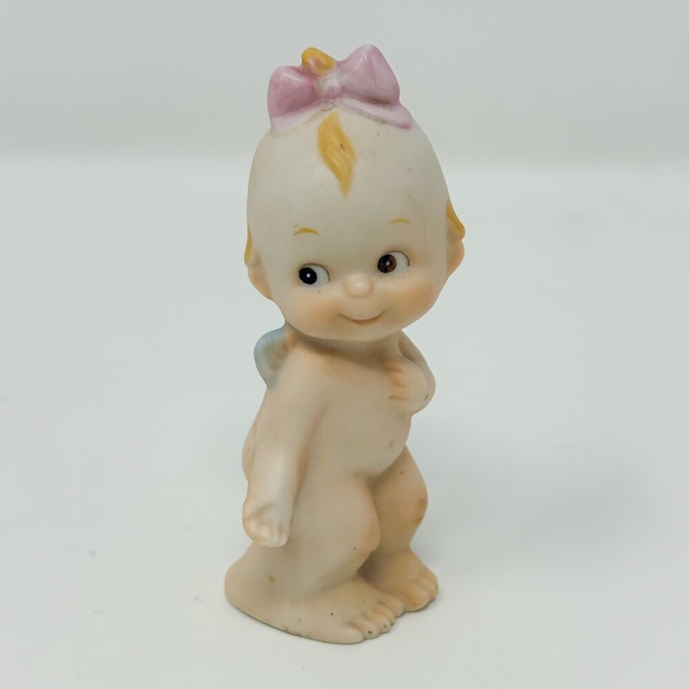 Lot of 4 Vintage Bisque Porcelain Kewpie Dolls Curio Cabinet-Ready Heirloom - Picture 13 of 15
